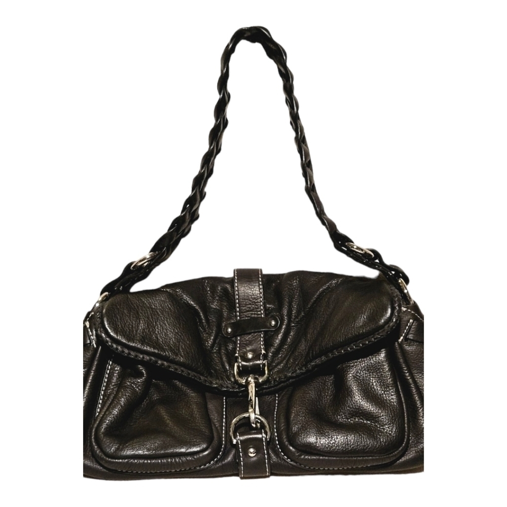 Donald J Pliner Black Leather Shoulder Bag Size Small - Picture 11 of 16